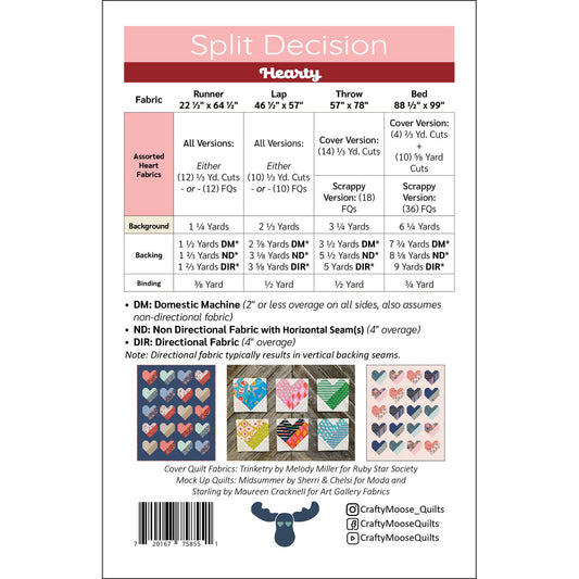 Split Decision: Hearty - Crafty Moose Quilts
