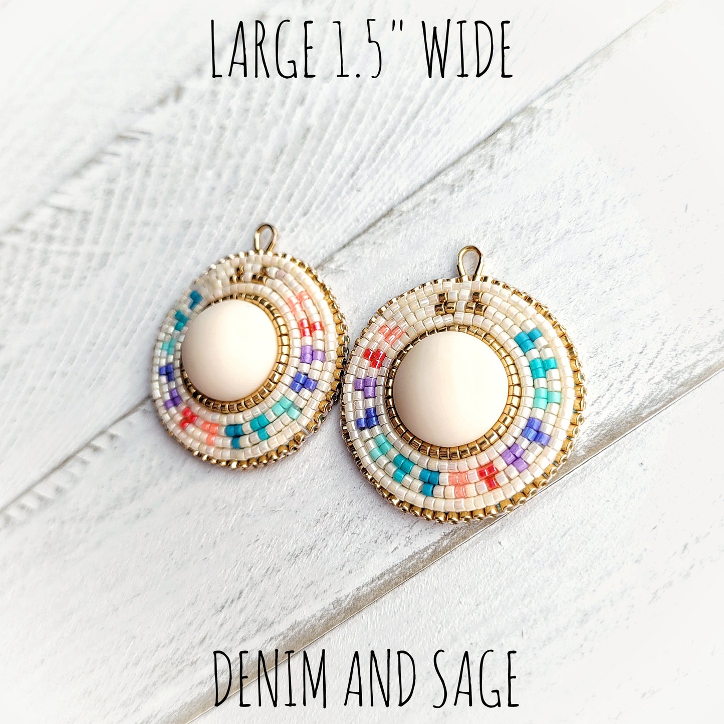 Summer ombre cream earrings