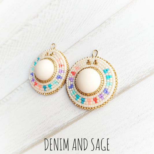 Summer ombre cream earrings
