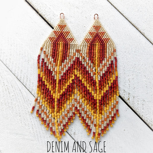 Rusty orange beaded earrings