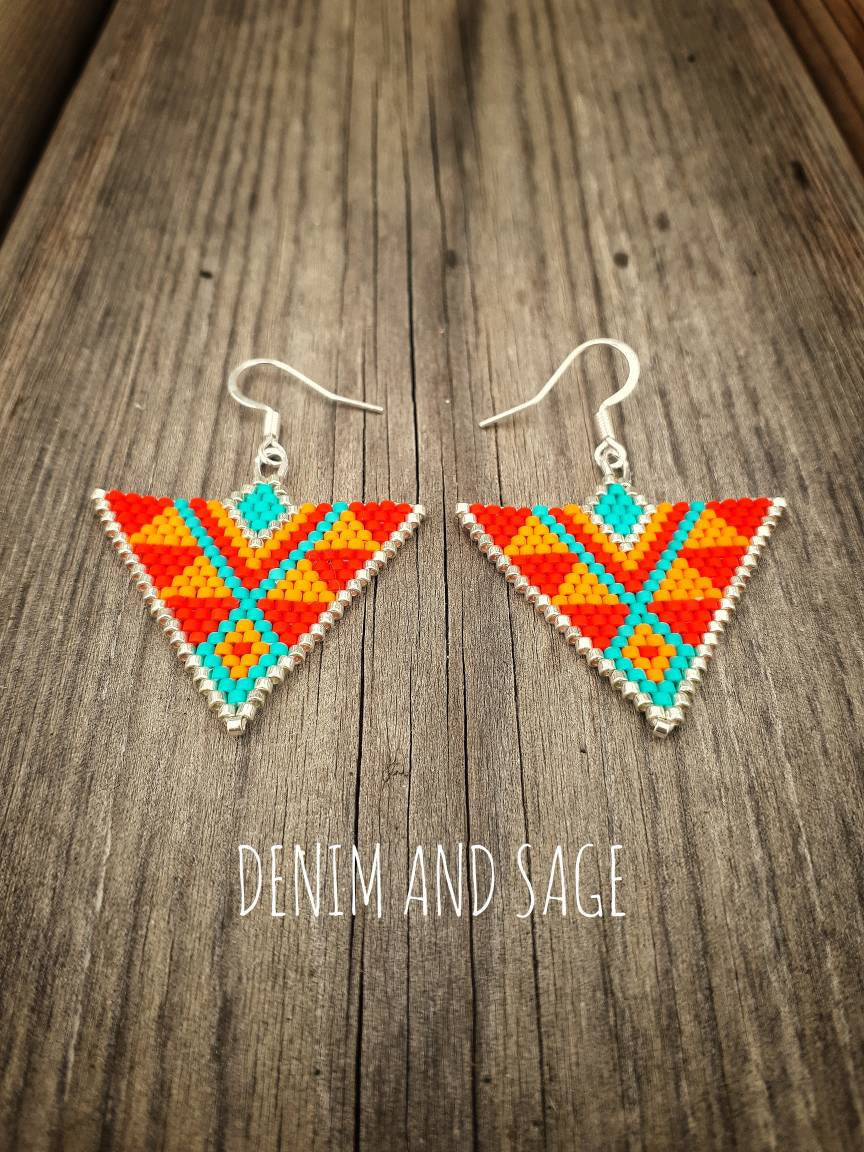 Silver sunrise earrings
