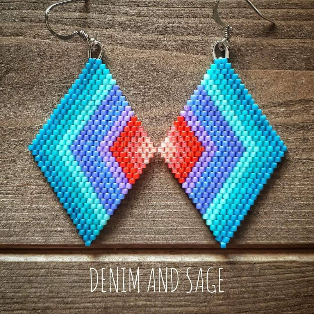 Summer ombre rainbow earrings