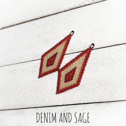 Maroon and Sienna beaded earrings