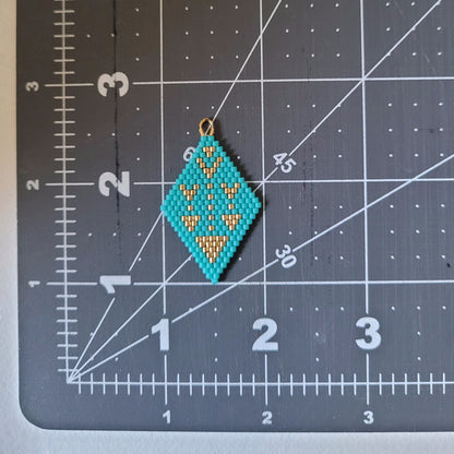 Turquoise and gold arrow earrings