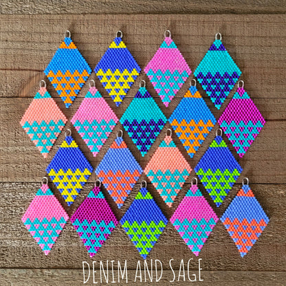 Violet and turquoise earrings