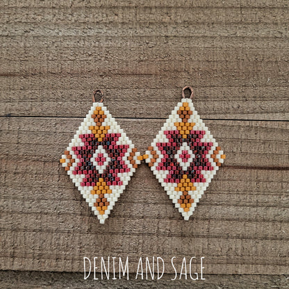 Rusty red delica beaded earrings