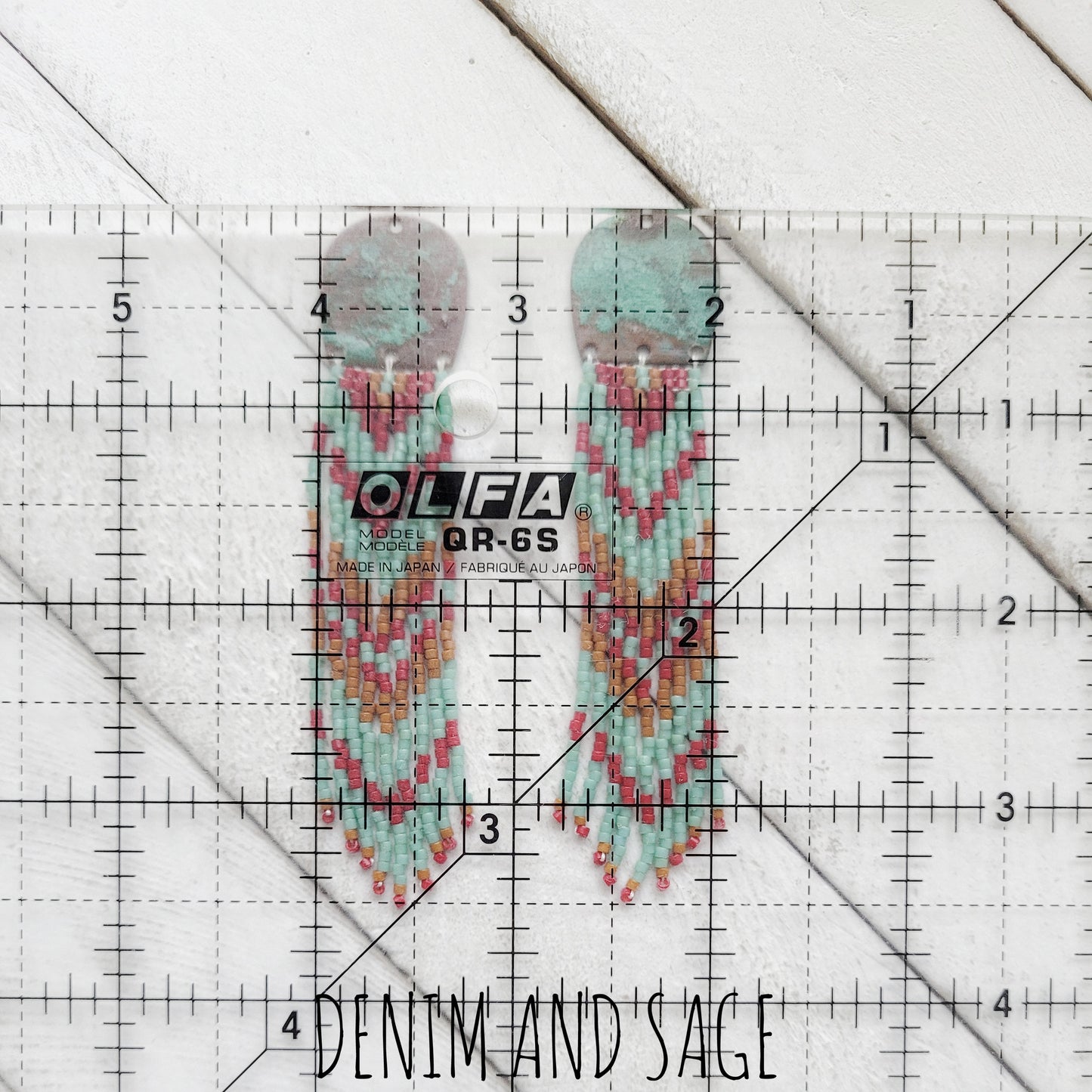 Patina Copper beaded earrings