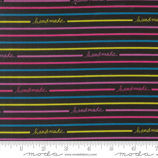 PREORDER || Maker's Delight - Handmade Stripe Text and Words Super Black