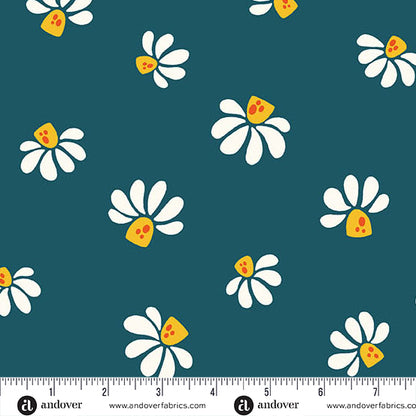 PREORDER || Patchwork & Petals - Cheerful Blooms Midnight Teal