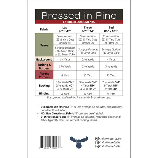 Pressed in Pine - Crafty Moose Quilts