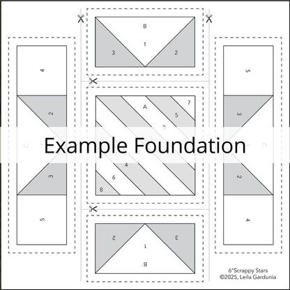 6" Scrappy Stars Foundation Pad - Leila Gardunia Design