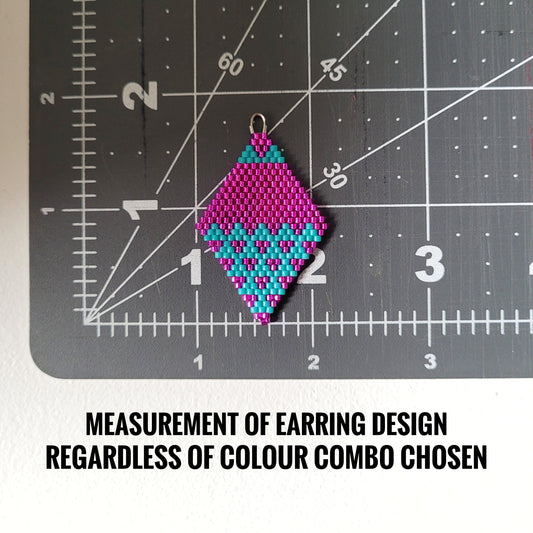 Fushia pink and turquoise earrings