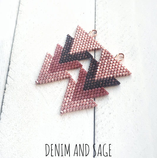 Rose gold arrow beaded earrings