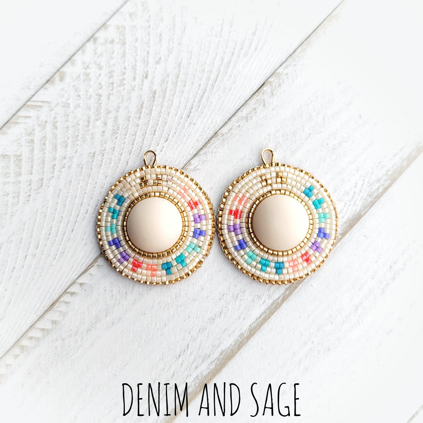 Summer ombre cream earrings