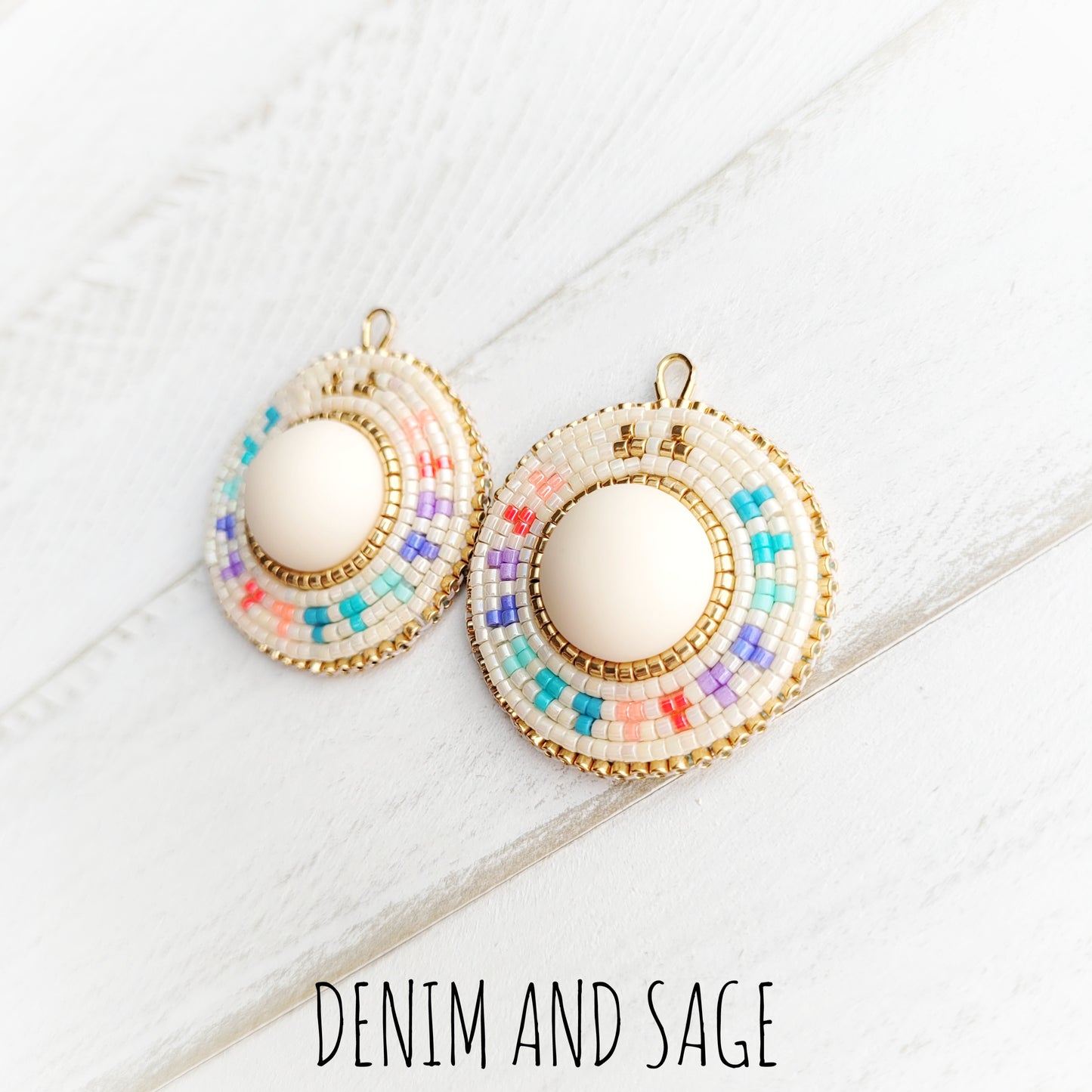 Summer ombre cream earrings