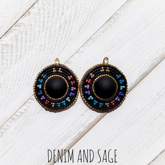 Summer ombre black earrings