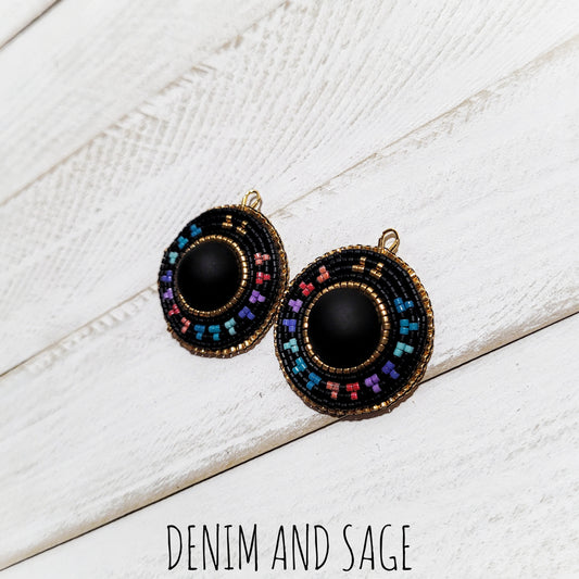 Summer ombre black earrings