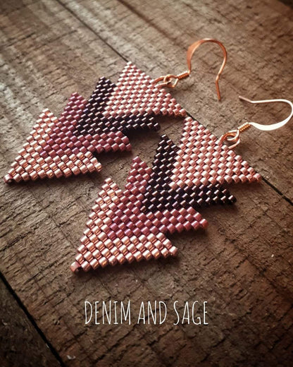 Rose gold arrow beaded earrings