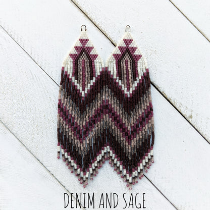 Espresso and pink beaded earrings