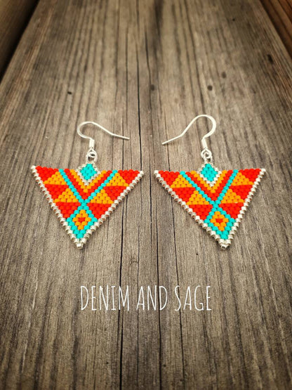 Silver sunrise earrings