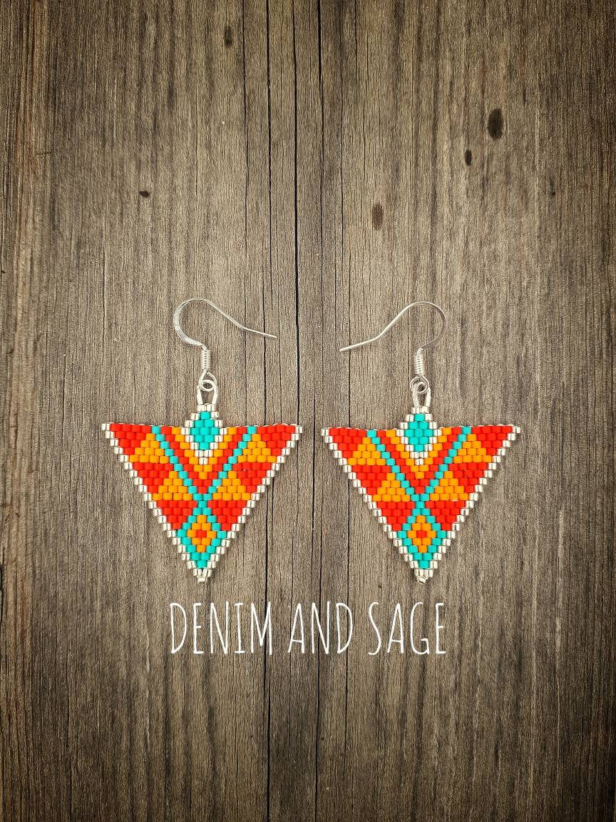 Silver sunrise earrings