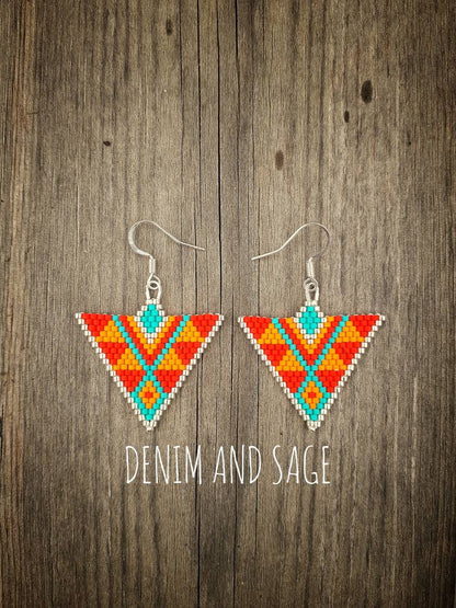 Silver sunrise earrings