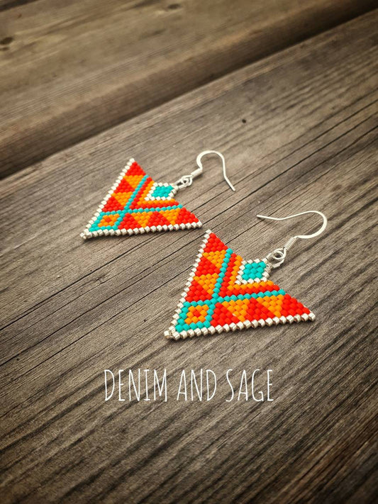 Silver sunrise earrings