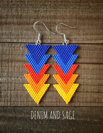 Fire arrow beaded earrings