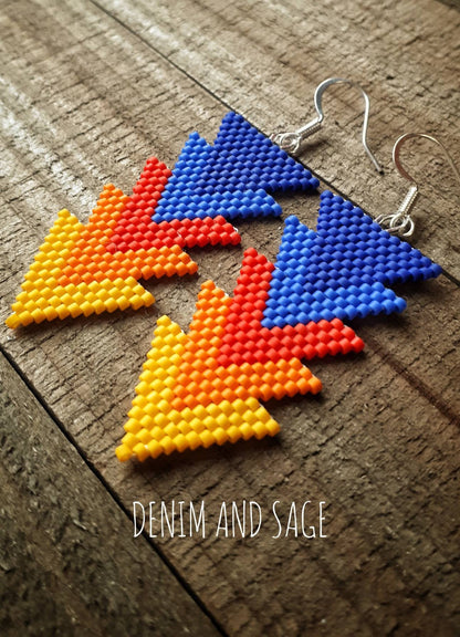 Fire arrow beaded earrings
