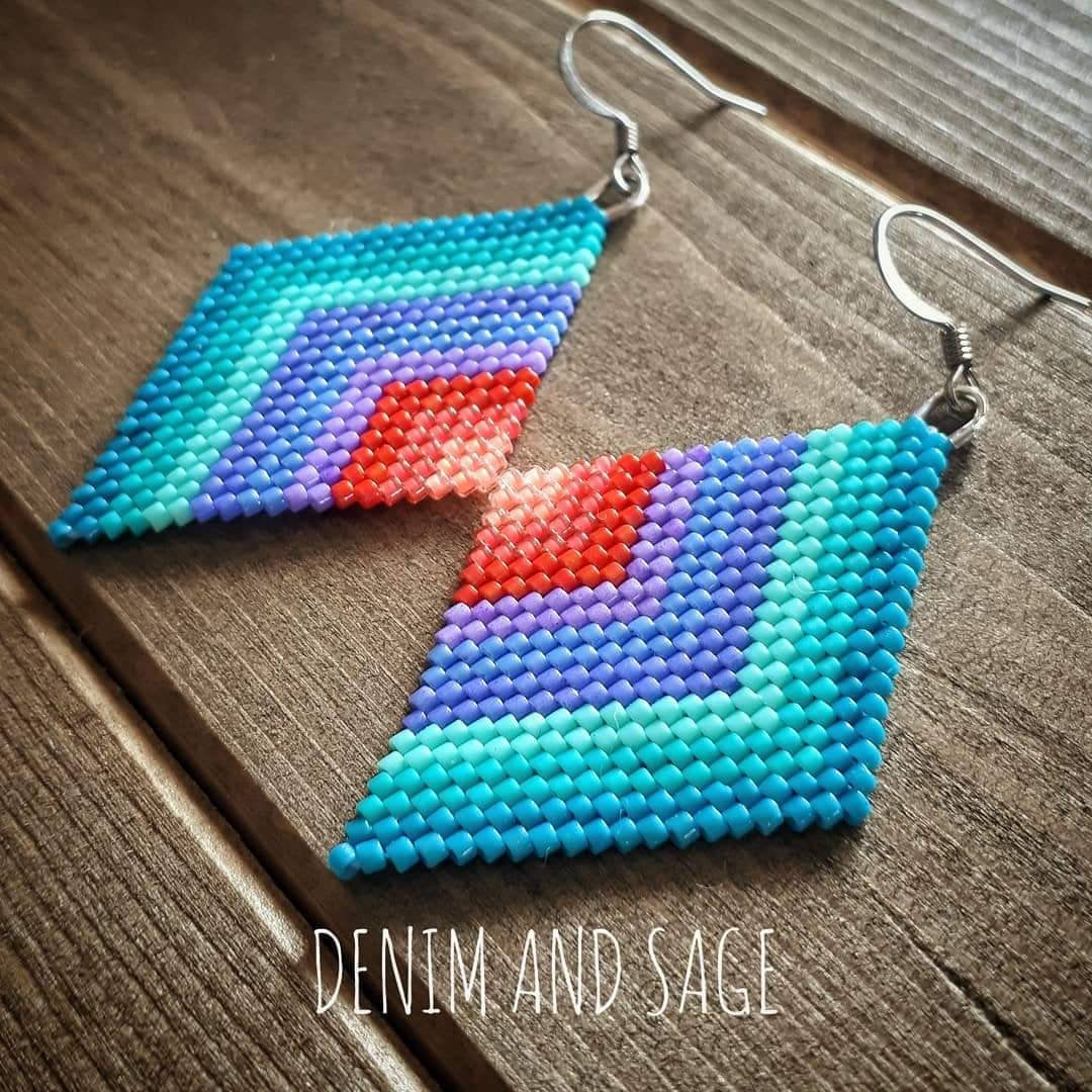 Summer ombre rainbow earrings