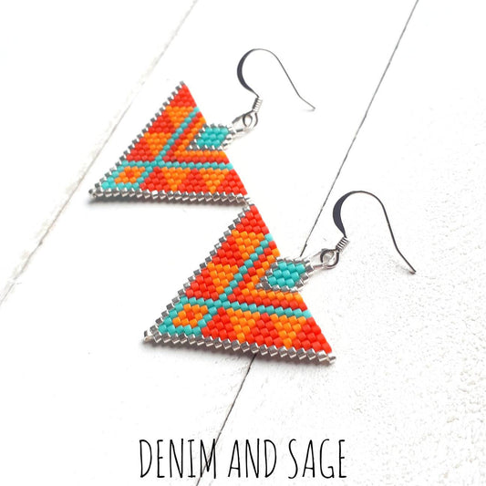 Silver sunrise earrings